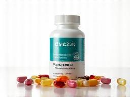 Botol Multivitamin Kompleks dengan kapsul pelbagai warna